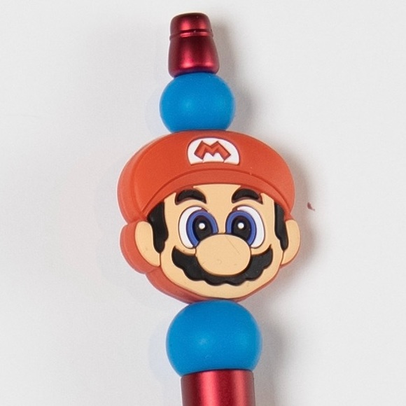 Super Mario Custom Made Silicone Beaded Pen - Picture 2 of 2